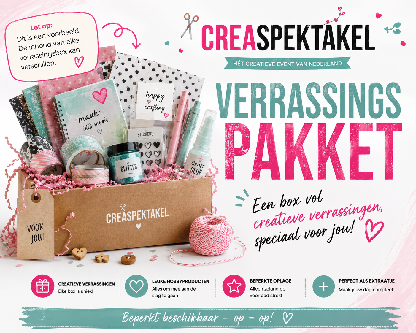 Creaspektakel verrassingspakket met creatieve materialen