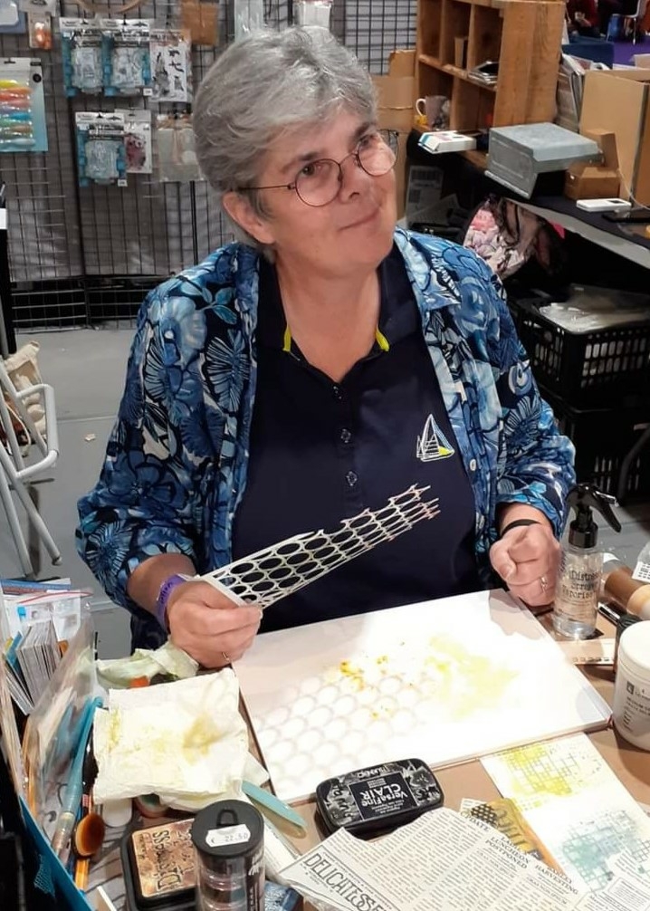 Hanny workshopgever mixed media tijdens Creaspektakel