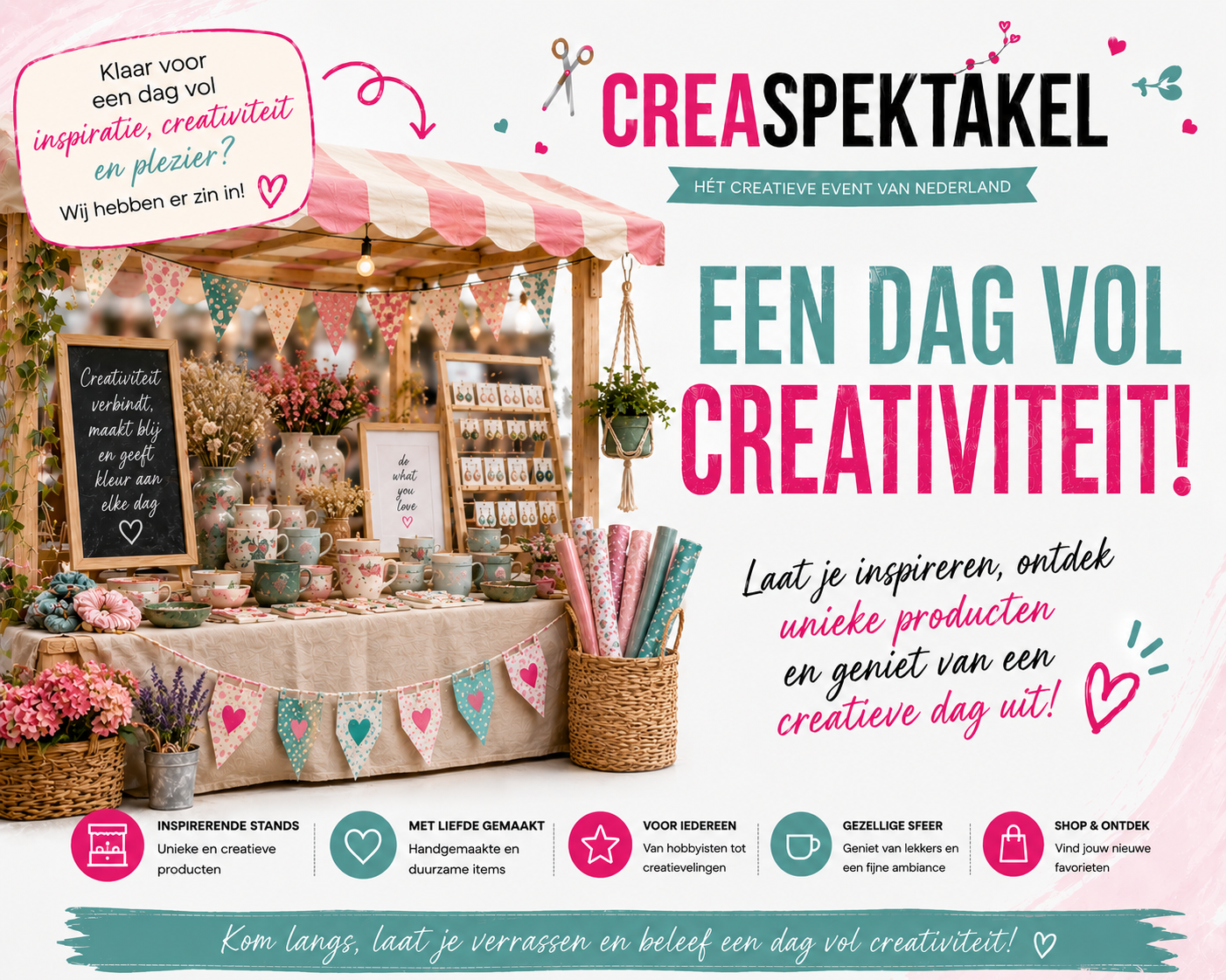 Creatieve materialen van Crea Spektakel standhouders
