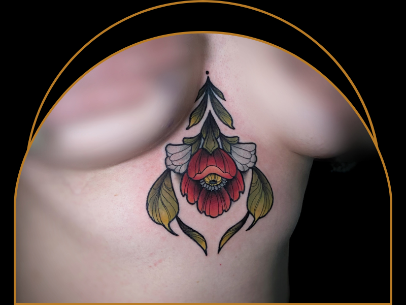 kleur tattoo under boob