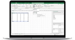 Laptop met Excel draaitabel