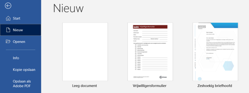 Nieuw Word document