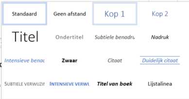 Stijlen gebruiken in Word
