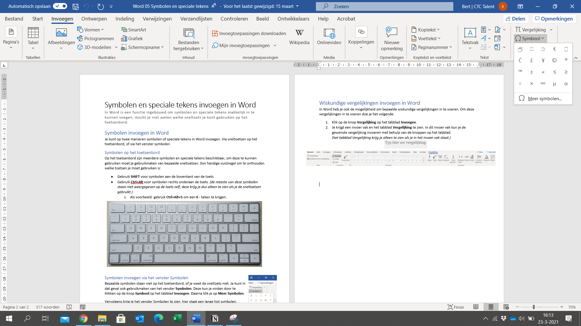 Symbolen en speciale tekens invoegen in Word