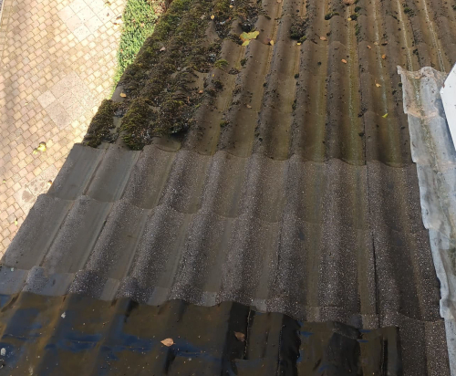 Dakpannen schoonmaken van mos