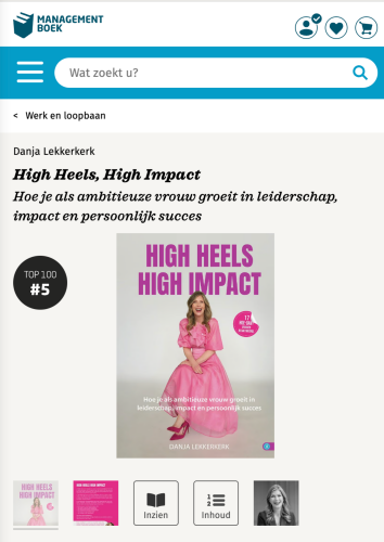 top 5 positie Managementboek top 100 High Heels, High Impact , boek vrouwelijk leiderschap