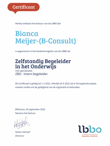 Certificaat Bianca Meijer