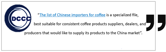 Coffee China imports with Chinese imorters