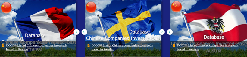 Statistics of Chinese investments and companies in Europe by country France Sweden and Austria