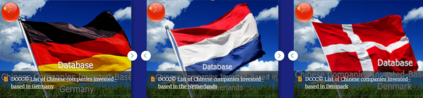 Statistics of Chinese investments companies invested in Europe by country ( Germany, Netherlands, and Denmark )
