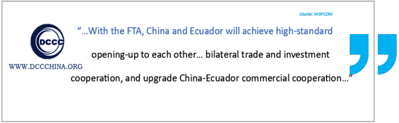 With the FTA, China and Ecuador will achieve high-standard bilateral trade and investment cooperation