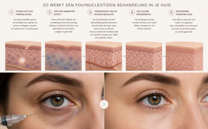 Verbetering van huidkwaliteit en donkere kringen na polynucleotiden behandeling onder de ogen