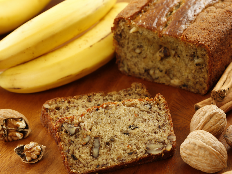 Allerlekkerste Bananenbrood in plakjes- De Broodbakschool