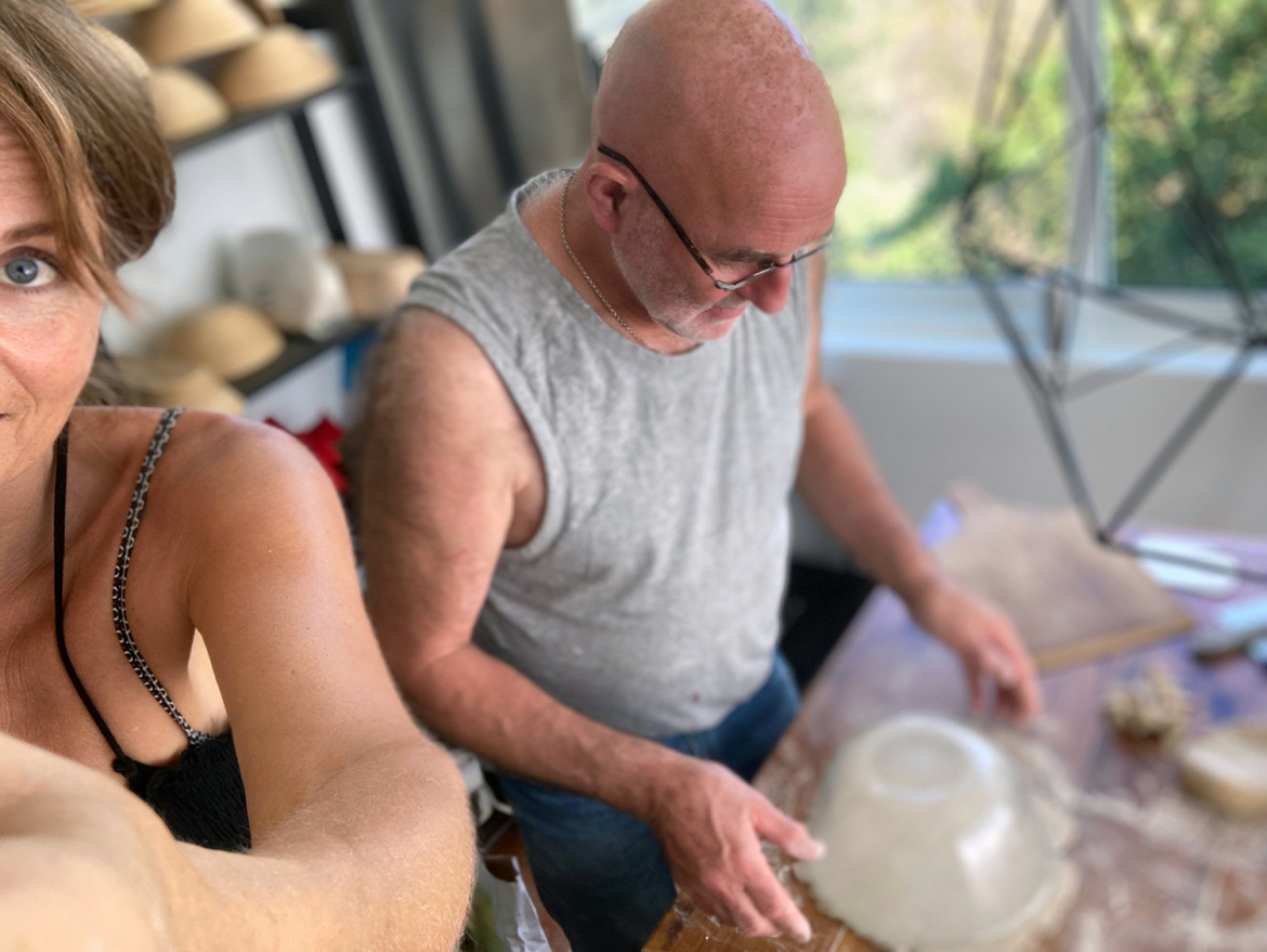 Marije selfie met Gerard Hardeman glutenvrij brood bakken