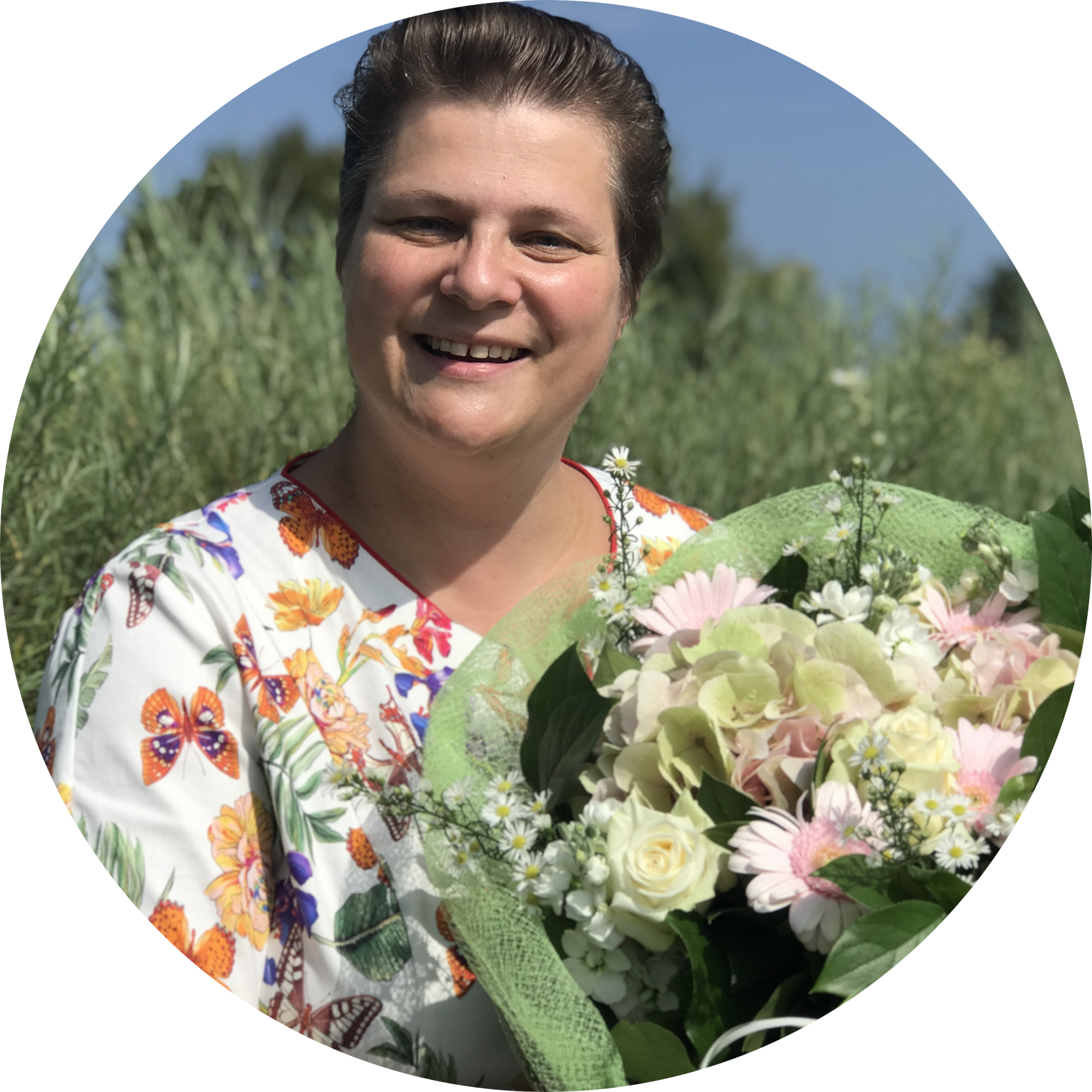 Katleen met bloemen null