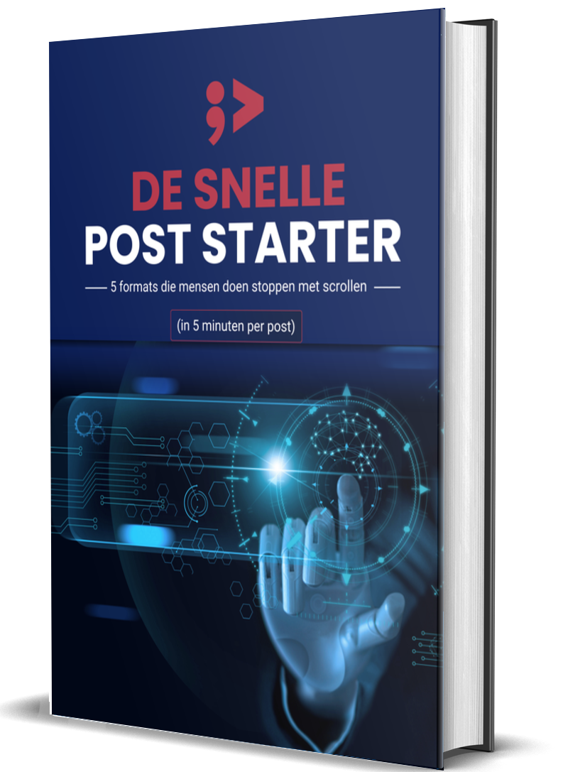 Cover e-book snelle post starter: 5 formats voor social media posts die je ideale klant doen stoppen met scrollen null