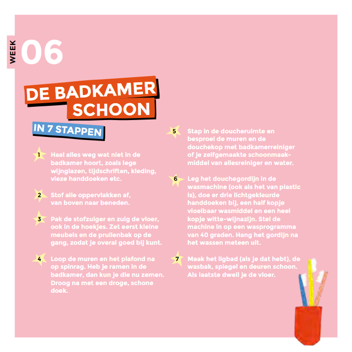 Instructie schoonmaken badkamer