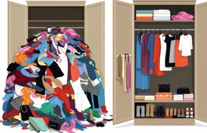 kledingkast opgeruimd