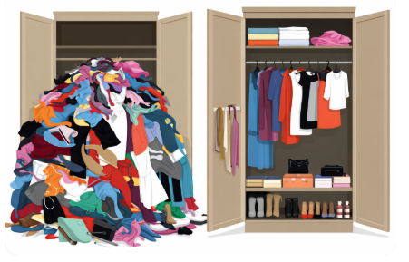 kledingkast opgeruimd