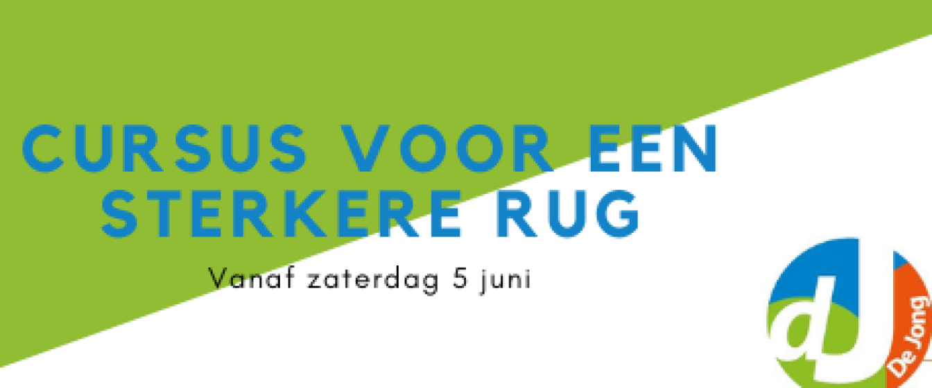 Onze Rugcursus gaat weer van start!! Al ingeschreven?