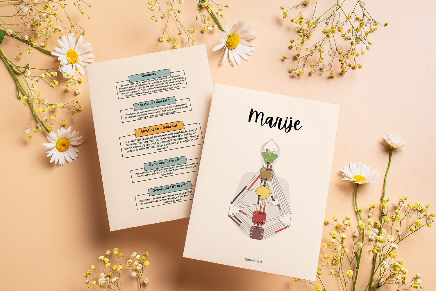 Human Design Mini Print van De Koru Stijl — persoonlijke samenvatting van je design