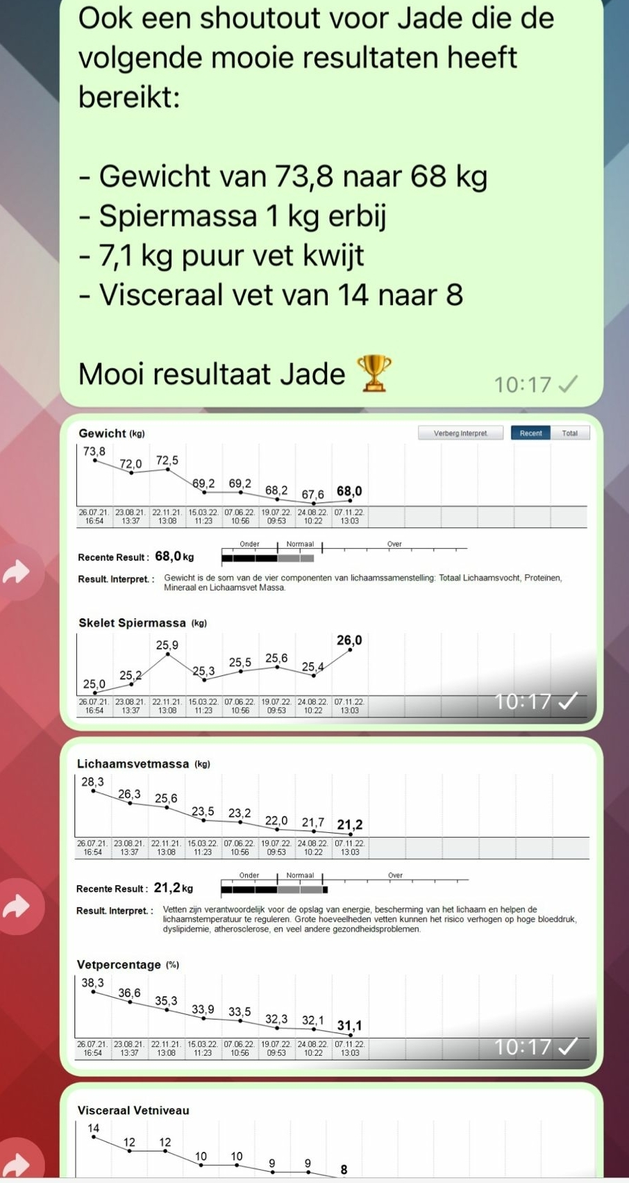 8 weken online Delda Challenge resultaat