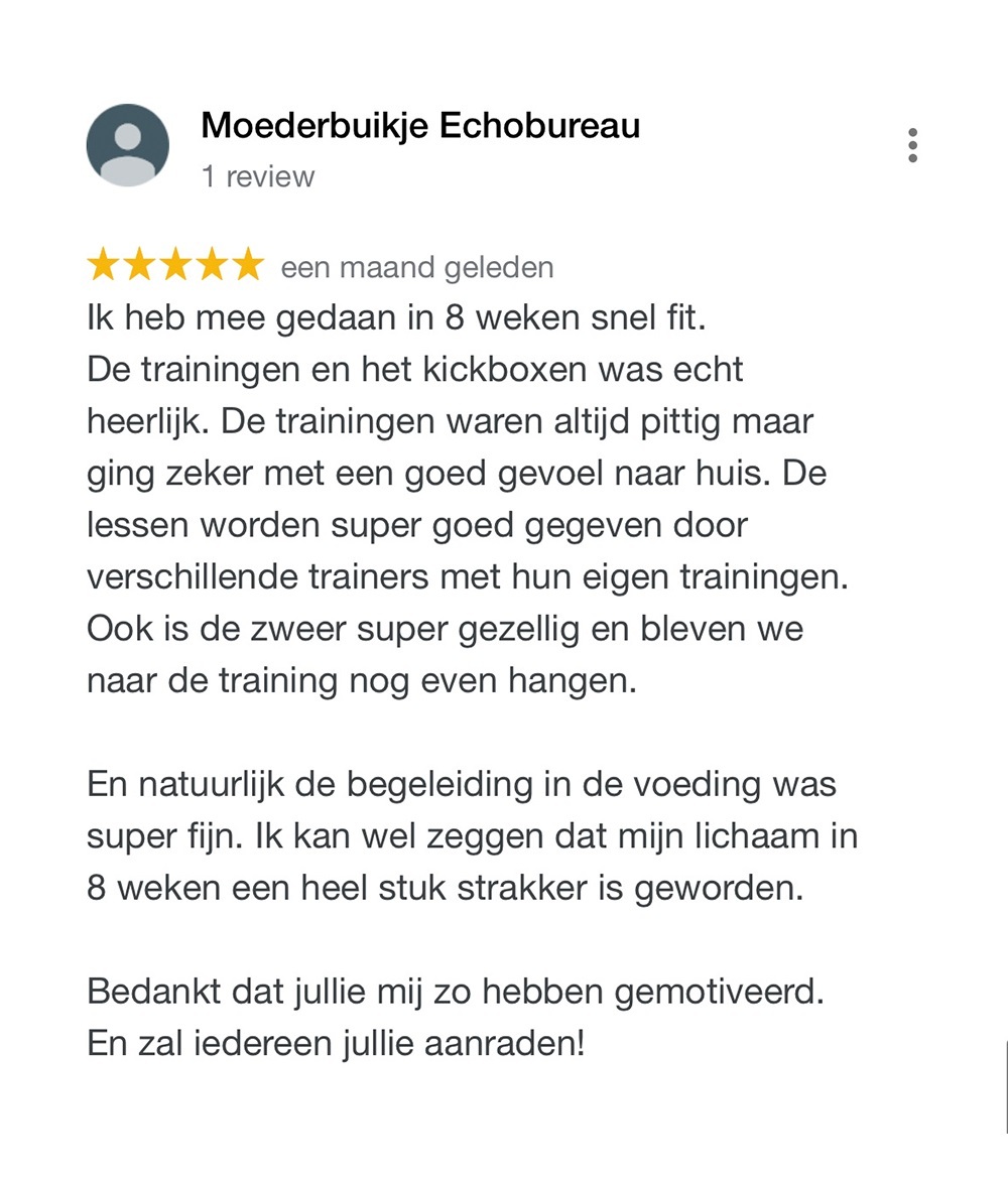 Google review kickboksen Amsterdam