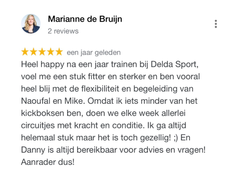 Google review kickboksen Amsterdam