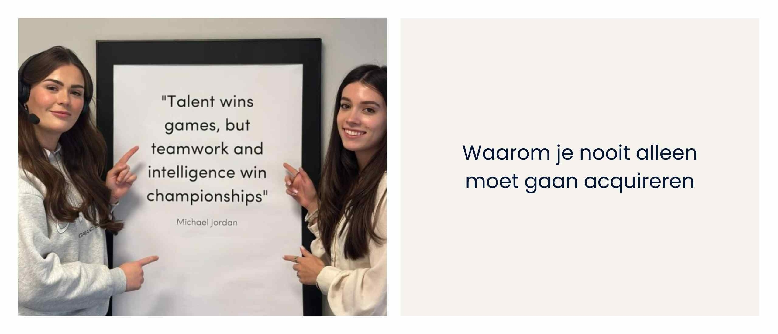Waarom je nooit alleen moet gaan acquireren