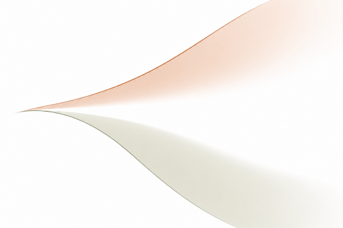 Abstracte lijnvisual waarin twee lijnen vanuit één oorsprong langzaam uit elkaar bewegen.