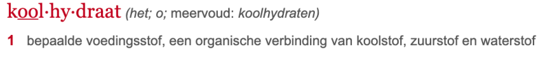 koolhydraat definitie