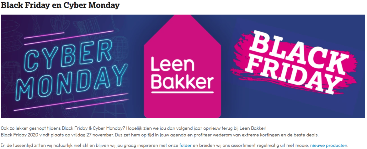 Black friday landingspagina Black Friday marketing geheimen voorbeeld
