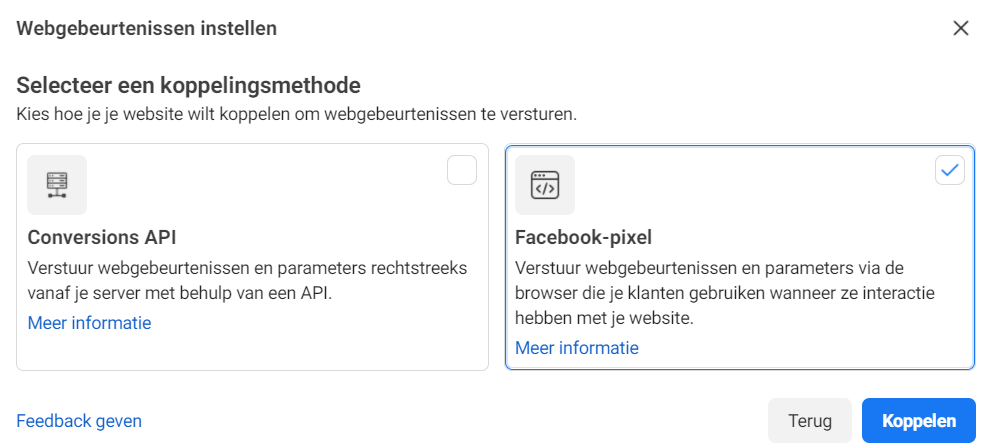 Facebook pixel Facebook pixel toevoegen