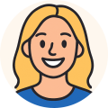 Deelnemer van mini-training in cartoonstijl