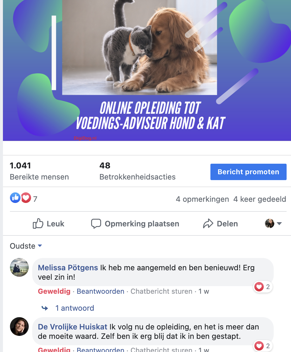Review Opleiding tot Voedingsadviseur voor honden en katten Review Opleiding tot Voedingsadviseur voor honden en katten