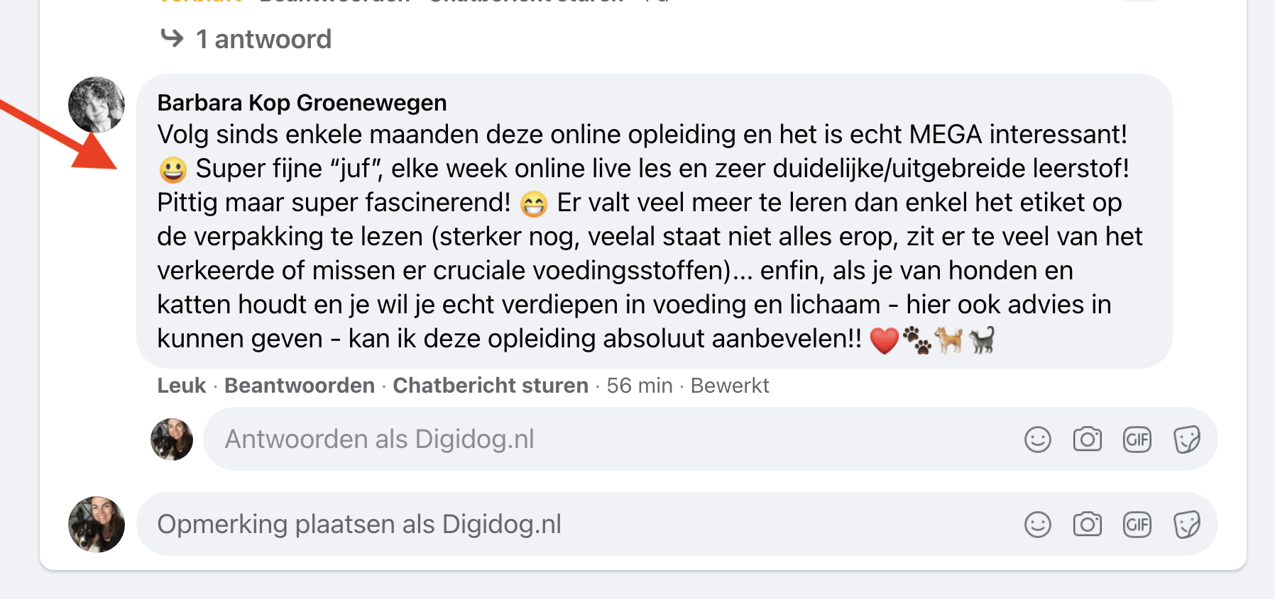 Feedback Deelnemer Opleiding voedingsadviseur Feedback Deelnemer Opleiding voedingsadviseur