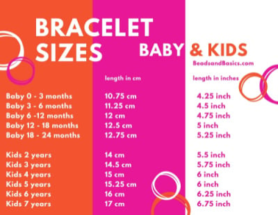 Bracelet sizes baby & kids