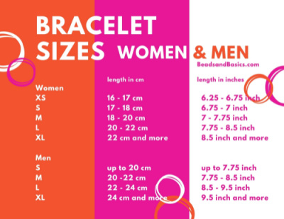 Bracelet sizes woman and men