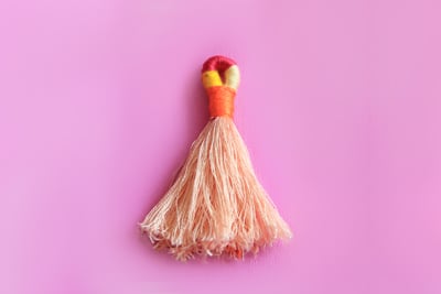 DIY Tassel end result pink tassel