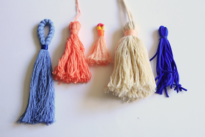 Five different kind of tassels