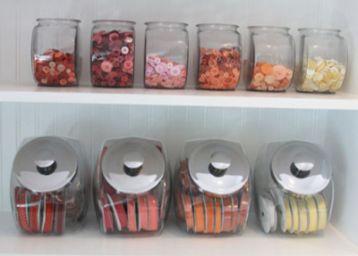 Neatly Storing Knots in Glass Storage Jars