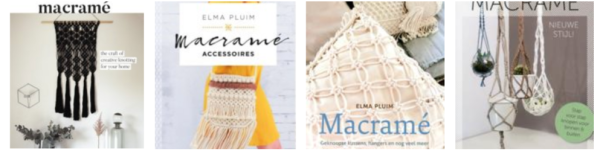 Macrame books with a lot of creative macramé patterns