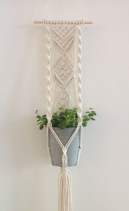 Macrame plant hanger DIY wall pendant