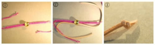 Making a summer macrame bracelet with a sliding knot step 4