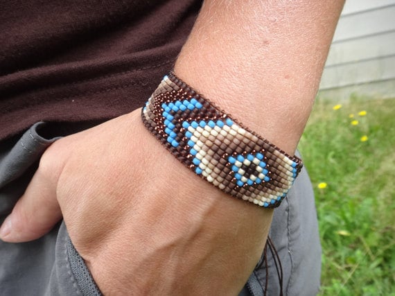 A Miyuki bracelet which is made with round Miyuki seed beads