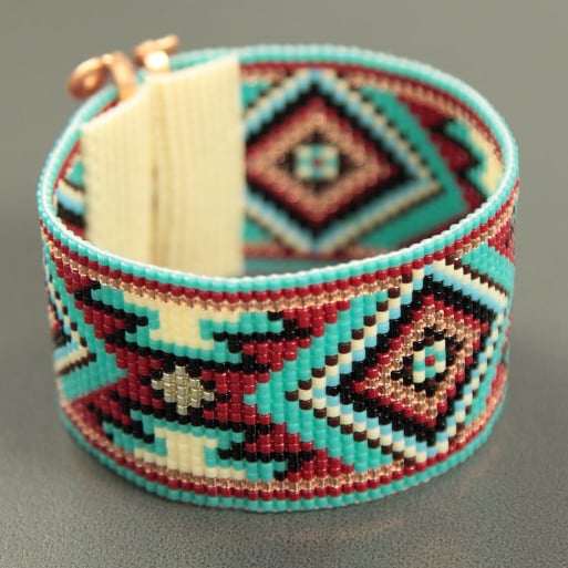 Woven Miyuki bracelet with tubeblar Miyuki delica beads