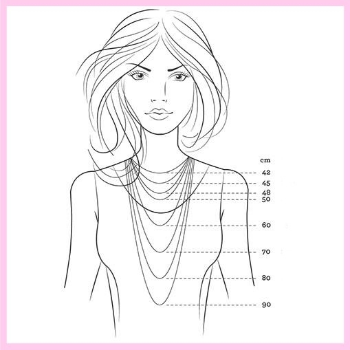Measure a womans Necklace with this size chart
