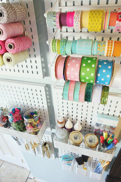 Using a Pegboard With Bins