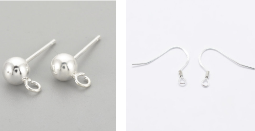 Silver Stud earring and 925 Sterling Silver hook
