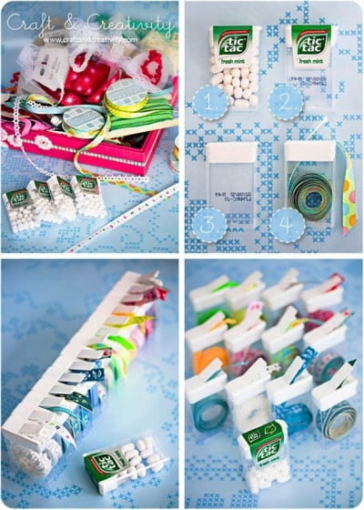 Using Tictac boxes as storage for ribbons